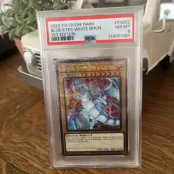 YUGIOH PSA 8 2025 Blue-Eyes White Dragon RA04-EN002 QCR 1st Edition - Image 1