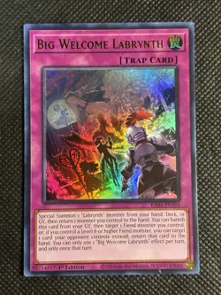 YuGiOh! - Big Welcome Labrynth RA04-EN104 Ultra Rare 1st Edition Near Mint - Image 1