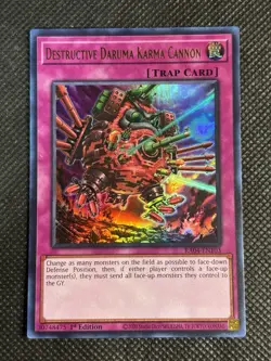 YuGiOh! - Destructive Daruma Karma Cannon RA04-EN103 Ultra Rare 1st Edition NM - Image 1