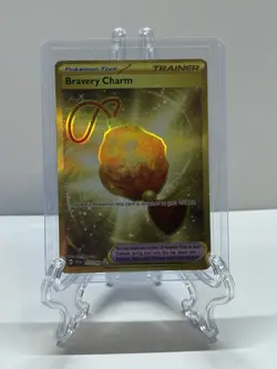 Pokemon TCG Stellar Crown Bravery Charm Hyper Rare Holo Card 175/142 NM - Image 1
