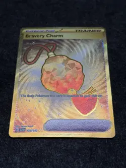 Pokemon TCG Stellar Crown Bravery Charm Hyper Rare Holo Card 175/142 NM - Image 4
