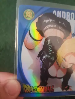ANDROID 18 DRAGON BALL WAIFU BLUE RAINBOW FOIL ANIME CARD - Image 3