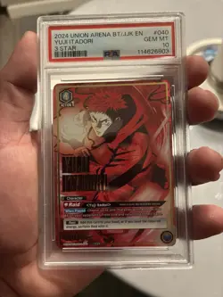 Union Arena Jujutsu Kaisen Collectible Card Yuji Itadori SR Star 3 PSA10 - Image 1