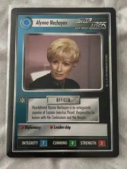 Star Trek CCG 1E 1994 Black Border BB ALYNNA NECHAYEV Card NEVER PLAYED - Image 1