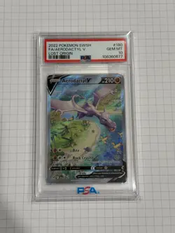 PSA 10 Aerodactyl V 180/196 Lost Origin Alternate Full Art Pokemon Card - Image 1