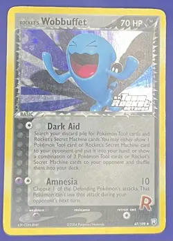 Pokemon Card Wobbuffet 47/109 Holo Uncommon Stamped Team Rocket Returns - Image 2