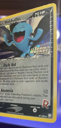 Pokemon Card Wobbuffet 47/109 Holo Uncommon Stamped Team Rocket Returns - Image 3