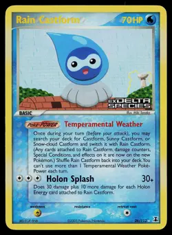 Pokemon Card - Rain Castform Delta Species 26/113 Reverse Holo Stamped - Image 1