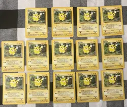 Pokemon TCG Lot Of 14 Pikachus Jungle Unlimited Common Cards MP-LP - Image 1