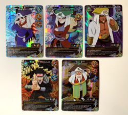 NARUTO CCG TCG 5 KAGES CUSTOM SUPER RARE FLASH SHINY CARDS - Image 1