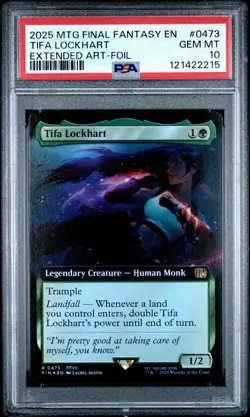 PSA 10 Magic The Gathering X Final Fantasy Tifa Lockhart Extended Art Foil #473 - Image 3