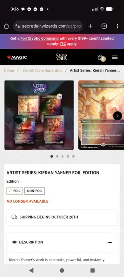 PRESALE MTG Secret Lair | Artist Series Kieran Yanner FOIL Edition | Preorder - Image 2