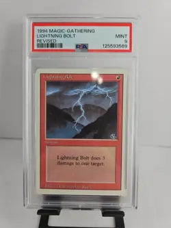 1994 Magic The Gathering Lightning Bolt Revised Edition Regular PSA 9 - Image 1