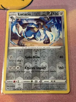 Lucario Reverse Holo Rare - SWSH04: Vivid Voltage #120/185 Pokemon TCG - Image 1