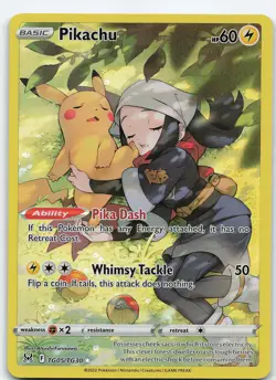 Pikachu TG05/TG30 Ultra Rare Holo SWSH11: Lost Origin Trainer Gallery NM Pokemon - Image 1