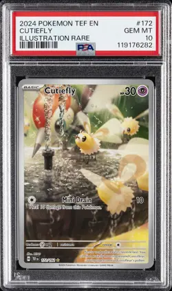 2024 POKEMON TEF EN-TEMPORAL FORCES ILLUSTRATION RARE #172 CUTIEFLY PSA 10 - Image 1