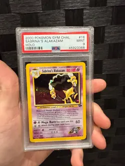 PSA 9 Pokemon 2000 Sabrina's Alakazam Holo Gym Challenge MINT #16 - Image 1