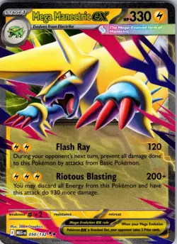 Pokemon TCG Mega Manectric ex 050/132 Mega Evolution Double Rare - Image 1