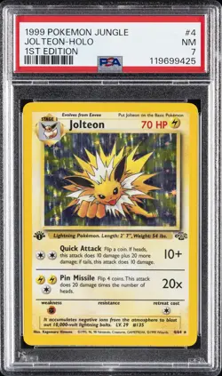 1999 POKEMON JUNGLE 1ST ED #4 JOLTEON-HOLO PSA 7 - Image 1