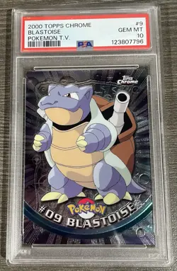 2000 TOPPS CHROME POKEMON T.V. #9 BLASTOISE PSA 10 - Image 1