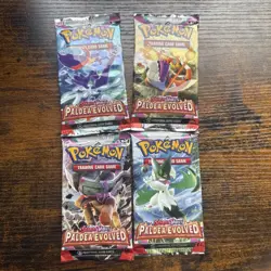 Pokemon TCG Scarlet & Violet Paldea Evolved Sealed Booster Pack Lot of 4 - Image 1