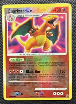 Charizard DPBP#006 Shining Darkness Reverse Holo English Pokemon Card Dmg - Image 2