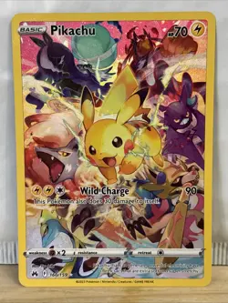 Pokemon Pikachu TCG Full Art Secret Rare Holo Card 160/159 Crown Zenith NM - Image 1