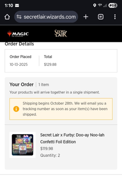 Magic The Gathering 2-PACK! Furby PRESALE SECRET LAIR : DOO-AY NOO-LAH CONFETTI - Image 2