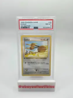 1st Edition Shadowless Doduo 48/102 Base Set Pokemon Card PSA 8 - Image 1