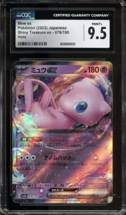 2023 Pokemon Mew ex HOLO Japanese SV4a SHINY TREASURE ex 076/190 CGC 9.5 MINT + - Image 1