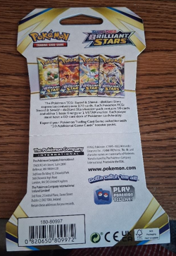 2022 Pokemon Sword & Shield Brilliant Stars Sleeved Booster Pack Factory Sealed - Image 2
