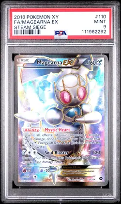 2016 POKEMON XY STEAM SIEGE #110 FULL ART/MAGEARNA EX PSA 9 - Image 1