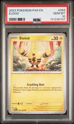 2023 POKEMON PAR EN-PARADOX RIFT #059 ELEKID PSA 10 - Image 1