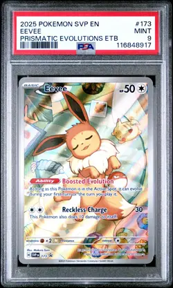 2025 POKEMON SVP EN-SV BLACK STAR PROMO #173 EEVEE PSA 9 - Image 1