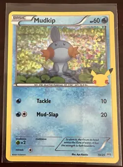 Pokemon TCG Mudkip 19/25 Holo 25th Anniversary McDonald’s Promo NM - Image 1