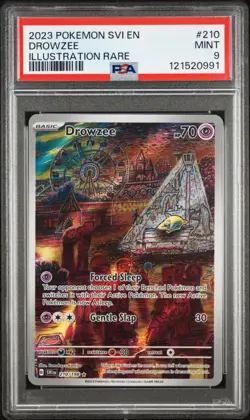 2023 POKEMON SVI EN-SCARLET & VIOLET ILLUSTRATION RARE #210 DROWZEE PSA 9 - Image 1