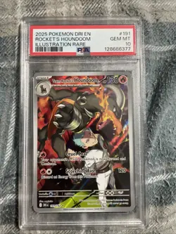 2025 Pokemon DRI EN ROCKETS HOUNDOOM ILLUSTRATION RARE PSA 10 - Image 1
