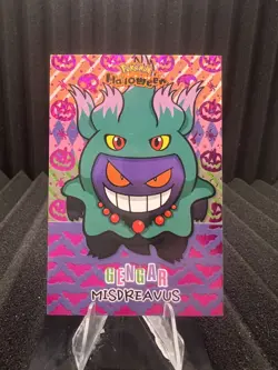 Gengar Misdreavus Poncho - Purple Holo Box Hit -Halloween Card Database- Pokemon - Image 1
