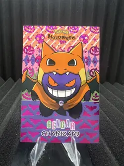 Gengar Charizard Poncho - Purple Holo Box Hit - Halloween Card Database- Pokemon - Image 1