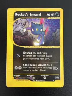 Rocket's Sneasel 5 BEST Best of Game Promo Pokemon Card LP - Image 1