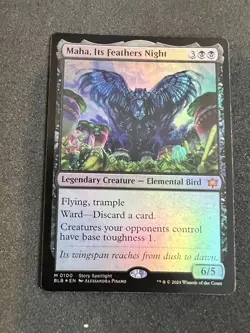 MTG Maha, Its Feathers Night FOIL Bloomburrow 0100 NM - Image 1