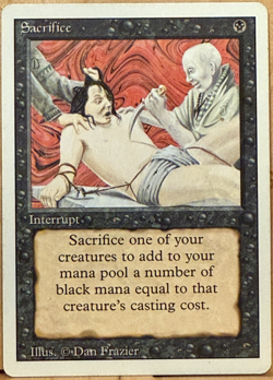 REVISED EDITION Vintage MtG Sacrifice Unplayed NM - Image 1