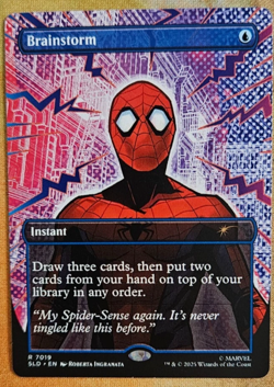 MTG Spider-man Brainstorm 7019 Secret Lair Bonus Card NM - non-Foil - Image 1