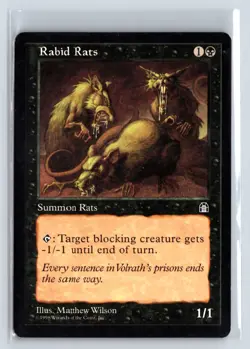(2X) Rabid Rats Stronghold Common - MTG Magic the Gathering Card - Image 1