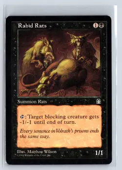 (2X) Rabid Rats Stronghold Common - MTG Magic the Gathering Card - Image 3