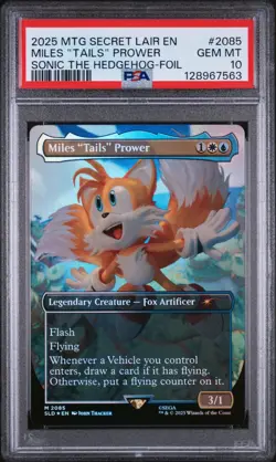 PSA 10 MILES "TAILS" PROWER #2085 FOIL 2025 MTG SONIC THE HEDGEHOG SECRET LAIR - Image 1
