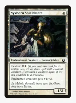 Nyxborn Shieldmate | BNG | Pauper Staple Aura | Heroic Bogles Bestow | MTG | NM - Image 1