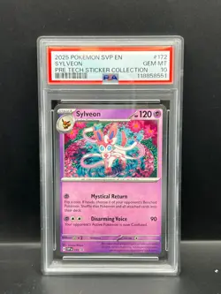 Pokemon PSA 10 GEM MT Sylveon SVP 172 Sticker Collection Holofoil 2025 S#8551 - Image 1