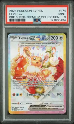 2025 POKEMON SVP EN-SV BLACK STAR PROMO #174 EEVEE EX PSA 9 - Image 1