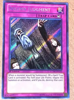 yugioh Solemn Judgement LCYW-EN152 1st Edition Secret Rare Near Mint - Image 1